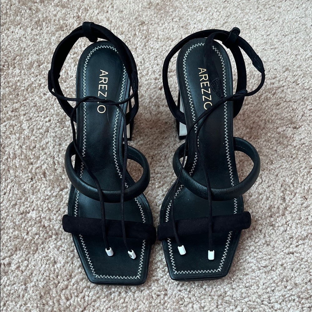 Arezzo Ankle Tie Heels